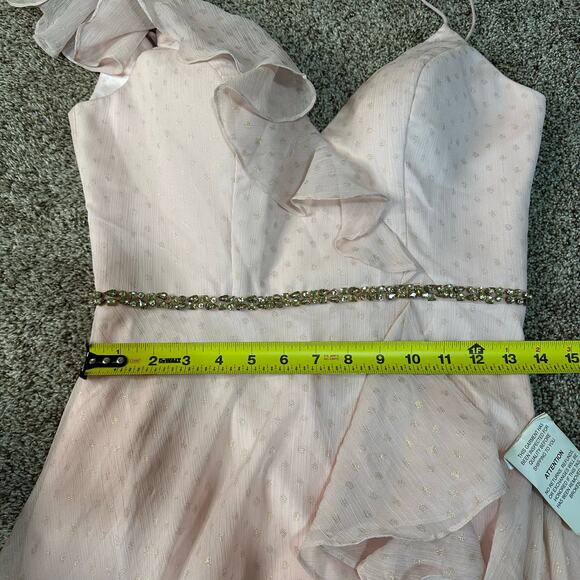 MAC DUGGAL Women's 49330 Ruffle Trimmed Polkadot High Low Dress Size 4 In Salmon - Picture 11 of 13